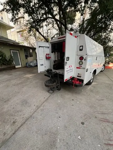 Magnet Plumbing service vehicle on-site for Sewer Line Repair in Mayo Beach